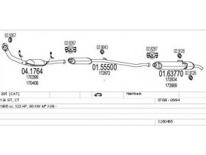 MTS C260465008891 išmetimo sistema 
 Išmetimo sistema -> Išmetimo sistema, visa