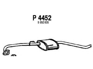 FENNO P4452 vidurinis duslintuvas 
 Išmetimo sistema -> Duslintuvas
5852835, 852158