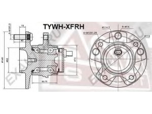 ASVA TYWH-XFRH rato stebulė 
 Ašies montavimas/vairavimo mechanizmas/ratai -> Rato stebulė/montavimas -> Rato stebulė
43550-30010