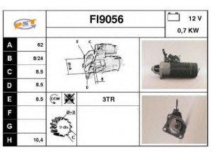 SNRA FI9056 starteris 
 Elektros įranga -> Starterio sistema -> Starteris
4117351, 4117353, 4117354, 46235244