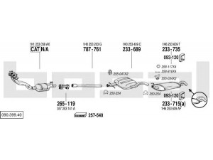 BOSAL 090.399.40 išmetimo sistema 
 Išmetimo sistema -> Išmetimo sistema, visa