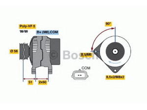 BOSCH 0 124 525 069 kintamosios srovės generatorius