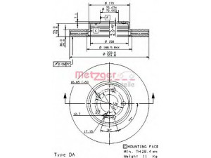 METZGER 24896 V stabdžių diskas 
 Dviratė transporto priemonės -> Stabdžių sistema -> Stabdžių diskai / priedai
3411 6 750 713, 3411 6 756 045