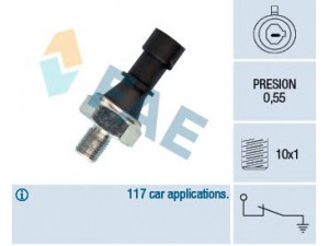 FAE 12436 alyvos slėgio jungiklis 
 Variklis -> Variklio elektra
55354325, 55354325, 1252555, 1252573