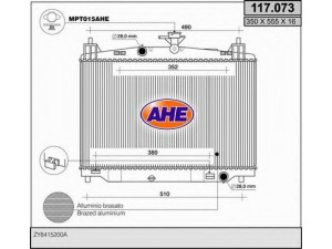 AHE 117.073 radiatorius, variklio aušinimas 
 Aušinimo sistema -> Radiatorius/alyvos aušintuvas -> Radiatorius/dalys
ZJ3815200A
