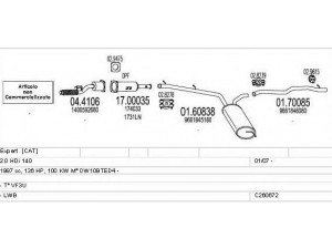 MTS C260672009922 išmetimo sistema 
 Išmetimo sistema -> Išmetimo sistema, visa