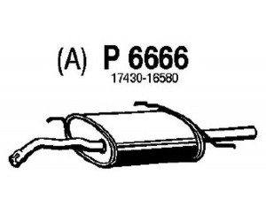 FENNO P6666 galinis duslintuvas 
 Išmetimo sistema -> Duslintuvas
17430-16580, 17430-16581, 17430-16590