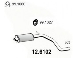 ASSO 12.6102 vidurinis duslintuvas 
 Išmetimo sistema -> Duslintuvas
46821879, 46824687