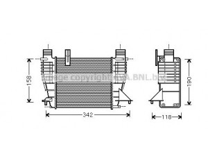 AVA QUALITY COOLING RTA4338 tarpinis suslėgto oro aušintuvas, kompresorius 
 Variklis -> Oro tiekimas -> Įkrovos agregatas (turbo/superįkrova) -> Tarpinis suslėgto oro aušintuvas
144609U20A, 144619U20A, 8200170504