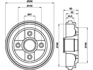 HELLA PAGID 8DT 355 300-381 stabdžių būgnas 
 Stabdžių sistema -> Būgninis stabdys -> Stabdžių būgnas
4704595, 9208532, 4351183E50, 4704595