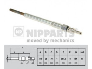 NIPPARTS N5718001 kaitinimo žvakė 
 Kibirkšties / kaitinamasis uždegimas -> Kaitinimo kaištis
18550-84E50