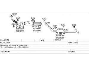 MTS C310180007101 išmetimo sistema 
 Išmetimo sistema -> Išmetimo sistema, visa