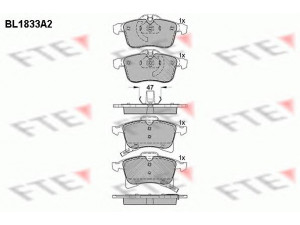 FTE BL1833A2 stabdžių trinkelių rinkinys, diskinis stabdys 
 Techninės priežiūros dalys -> Papildomas remontas
1605080, 1605099, 1605252, 1605456