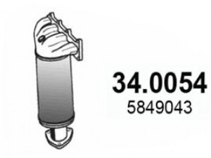 ASSO 34.0054 katalizatoriaus keitiklis 
 Išmetimo sistema -> Katalizatoriaus keitiklis
5849017, 5849021, 5849043, 5849361