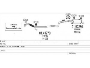 MTS C200010000018 išmetimo sistema 
 Išmetimo sistema -> Išmetimo sistema, visa