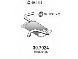 ASSO 30.7024 galinis duslintuvas 
 Išmetimo sistema -> Duslintuvas
MB890134, MB890136, MB924346, MR188875