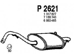 FENNO P2621 galinis duslintuvas 
 Išmetimo sistema -> Duslintuvas
1017827, 1019423, 1024934, 6747187