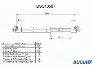 BUGIAD BGS10587 dujinė spyruoklė, bagažinė 
 Priedai -> Bagažinė/pakrovimo skyrius
132739, 90559245