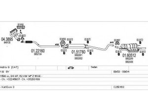 MTS C250163005282 išmetimo sistema 
 Išmetimo sistema -> Išmetimo sistema, visa