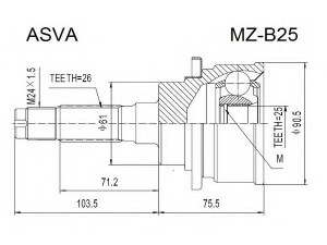 ASVA MZ-B25 jungčių komplektas, kardaninis velenas 
 Ratų pavara -> Sujungimai/komplektas
MD23-25-50X, MD19-22-520A