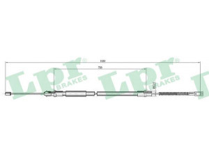 LPR C0946B trosas, stovėjimo stabdys 
 Stabdžių sistema -> Valdymo svirtys/trosai
281609701B