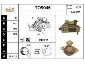 SNRA TO9046 starteris 
 Elektros įranga -> Starterio sistema -> Starteris
2810010060, 2810011080, 2810011140
