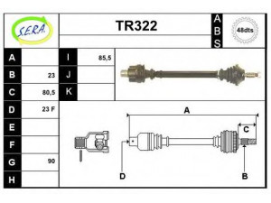 SERA TR322 kardaninis velenas 
 Ratų pavara -> Kardaninis velenas
7700103529, 7700103531, 7700104749