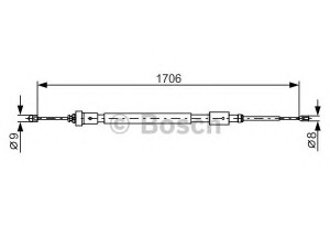 BOSCH 1 987 482 316 trosas, stovėjimo stabdys 
 Stabdžių sistema -> Valdymo svirtys/trosai
4746 59, 96 718 141 80