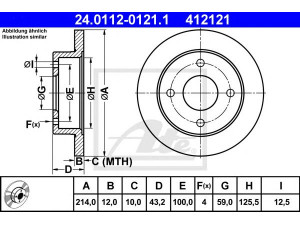 ATE 24.0112-0121.1 stabdžių diskas 
 Dviratė transporto priemonės -> Stabdžių sistema -> Stabdžių diskai / priedai
40206-01B00, 40206-01B01