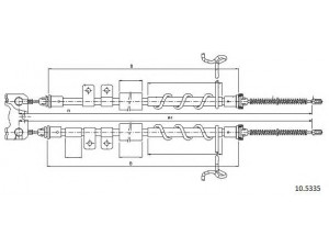 CABOR 10.5335 trosas, stovėjimo stabdys
2T142A603BG, 4419301, 4439343, 4539858