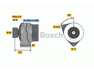 BOSCH 0 986 045 191 kintamosios srovės generatorius 
 Elektros įranga -> Kint. sr. generatorius/dalys -> Kintamosios srovės generatorius
5705 Y4, 5705 Y4