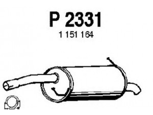 FENNO P2331 galinis duslintuvas 
 Išmetimo sistema -> Duslintuvas
1140460, 1151164, 1206426, 1207458