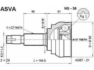 ASVA NS-36 jungčių komplektas, kardaninis velenas
39100-5V000, 39100-5V070, 39101-5V000