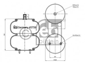 FEBI BILSTEIN 45759 dėklas, pneumatinė pakaba
20541504, 74 20 541 504