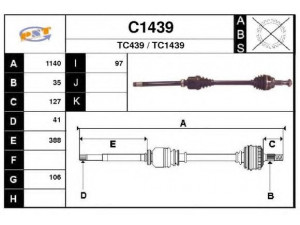 SNRA C1439 kardaninis velenas 
 Ratų pavara -> Kardaninis velenas
1349785080, 3273PP, 3273PQ, 71791003