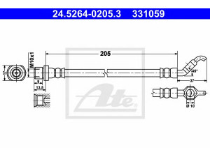 ATE 24.5264-0205.3 stabdžių žarnelė 
 Stabdžių sistema -> Stabdžių žarnelės
90947-02D80, 90947-02F16