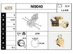 SNRA NI9040 starteris
2330085E00, 2330085E01, 2330085E02