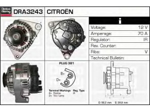 DELCO REMY DRA3243 kintamosios srovės generatorius 
 Elektros įranga -> Kint. sr. generatorius/dalys -> Kintamosios srovės generatorius
57052F, 5705JS, 57050, 5705E1, 5705F9