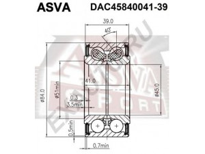 ASVA DAC45840041-39 rato guolis 
 Ašies montavimas/vairavimo mechanizmas/ratai -> Rato stebulė/montavimas -> Rato guolis