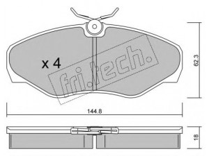 fri.tech. 347.2 stabdžių trinkelių rinkinys, diskinis stabdys 
 Techninės priežiūros dalys -> Papildomas remontas
41060-00QAE, 77010-50914, 77010-54771
