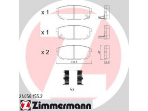 ZIMMERMANN 24058.155.2 stabdžių trinkelių rinkinys, diskinis stabdys 
 Techninės priežiūros dalys -> Papildomas remontas
58302-3ED00, 58302-3ED01, 58302-3EE00