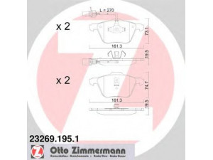 ZIMMERMANN 23269.195.1 stabdžių trinkelių rinkinys, diskinis stabdys 
 Techninės priežiūros dalys -> Papildomas remontas
1 133 446, 1 205 696, YM2J2K021BA