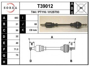 EAI T39012 kardaninis velenas 
 Ratų pavara -> Kardaninis velenas
7910028946