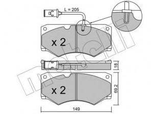 METELLI 22-0014-3 stabdžių trinkelių rinkinys, diskinis stabdys 
 Techninės priežiūros dalys -> Papildomas remontas
1906040