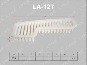 LYNXauto LA-127 oro filtras 
 Techninės priežiūros dalys -> Techninės priežiūros intervalai
AY120-TY044, 17801-70050, V9112-0022
