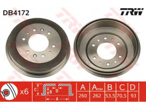TRW DB4172 stabdžių būgnas 
 Stabdžių sistema -> Būgninis stabdys -> Stabdžių būgnas
UB3926251