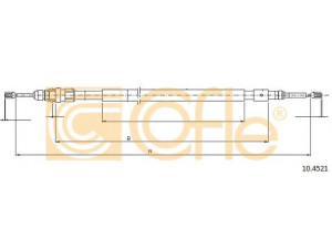 COFLE 10.4521 trosas, stovėjimo stabdys 
 Stabdžių sistema -> Valdymo svirtys/trosai
474614, 9680318480