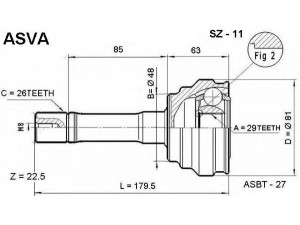 ASVA SZ-11 jungčių komplektas, kardaninis velenas 
 Ratų pavara -> Sujungimai/komplektas
44101-77E01, 44101-77E10, 44102-77E01