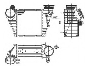 NRF 30838 tarpinis suslėgto oro aušintuvas, kompresorius 
 Variklis -> Oro tiekimas -> Įkrovos agregatas (turbo/superįkrova) -> Tarpinis suslėgto oro aušintuvas
1J0145803E, 1J0145803L, 1J0145803M