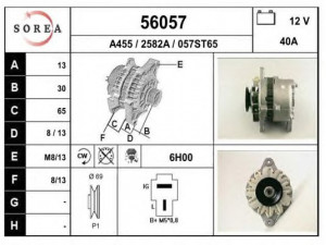 EAI 56057 kintamosios srovės generatorius 
 Elektros įranga -> Kint. sr. generatorius/dalys -> Kintamosios srovės generatorius
A1T33771, 3140080010, LR140128